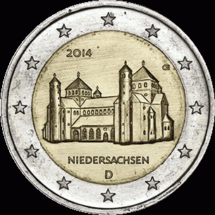 Duitsland 2 euro 2014 Niedersachsen: St. Michaelskerk (Hildesheim) UNC